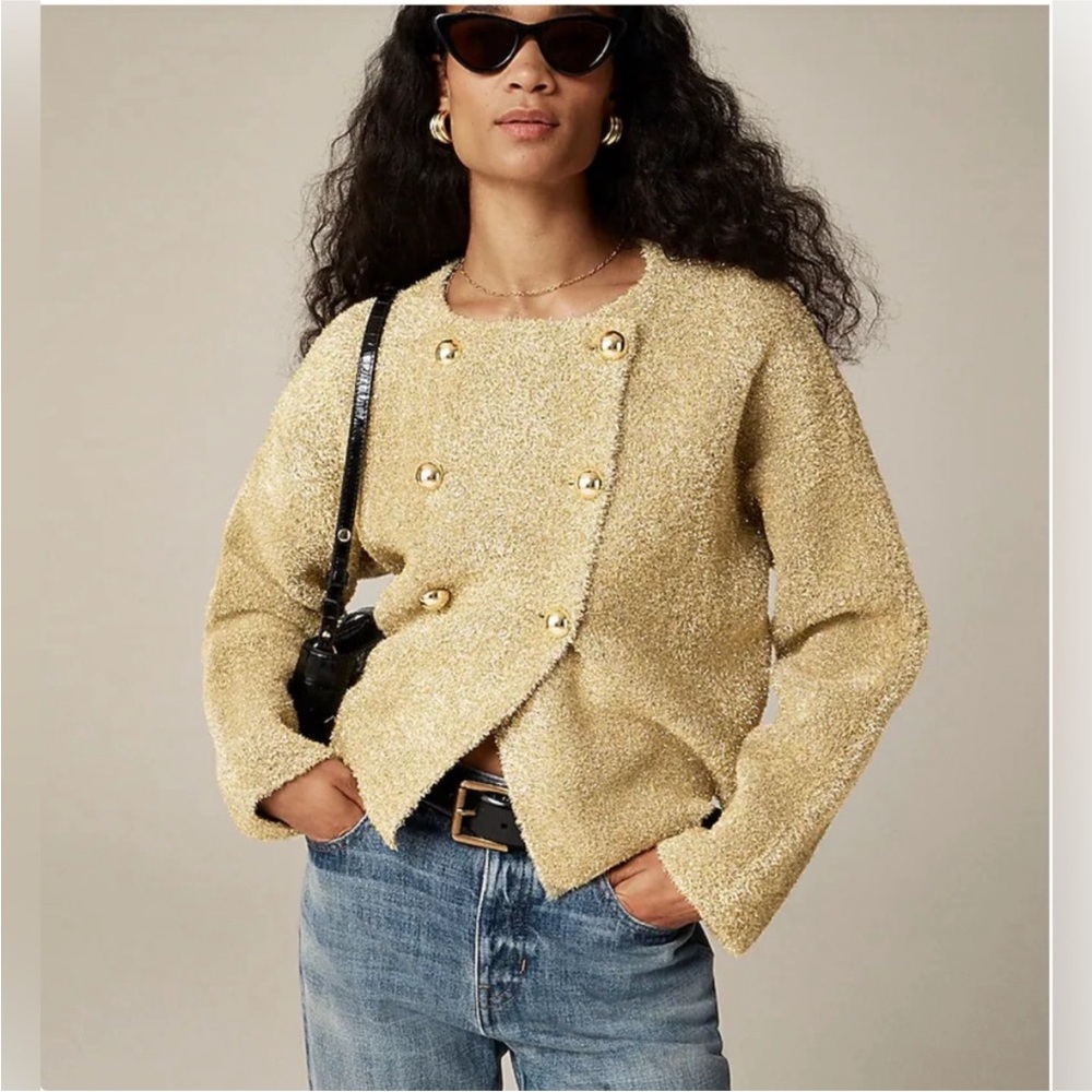NWT J.Crew Collection Gold Textured Jacket